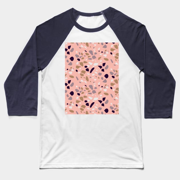 Modern Pink Terrazzo Baseball T-Shirt by Pulpixel